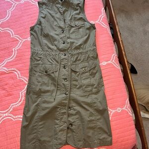 Ralph Lauren Olive Sleeveless Utility Dress